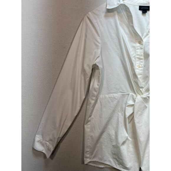 J.Jill Womens Wearever Collection Button Front Blouse White Long-Sleeve Casual - Picture 6 of 12